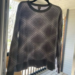 Gray and white sweater